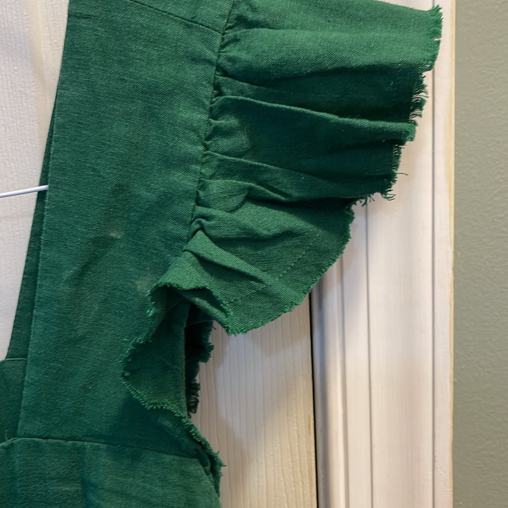 Aerie green linen, baby doll dress. Size Md. - Picture 3 of 5